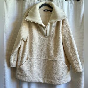 NWOT Lands’ End Cream Quarter-Zip Fleece Sweater Size 1X